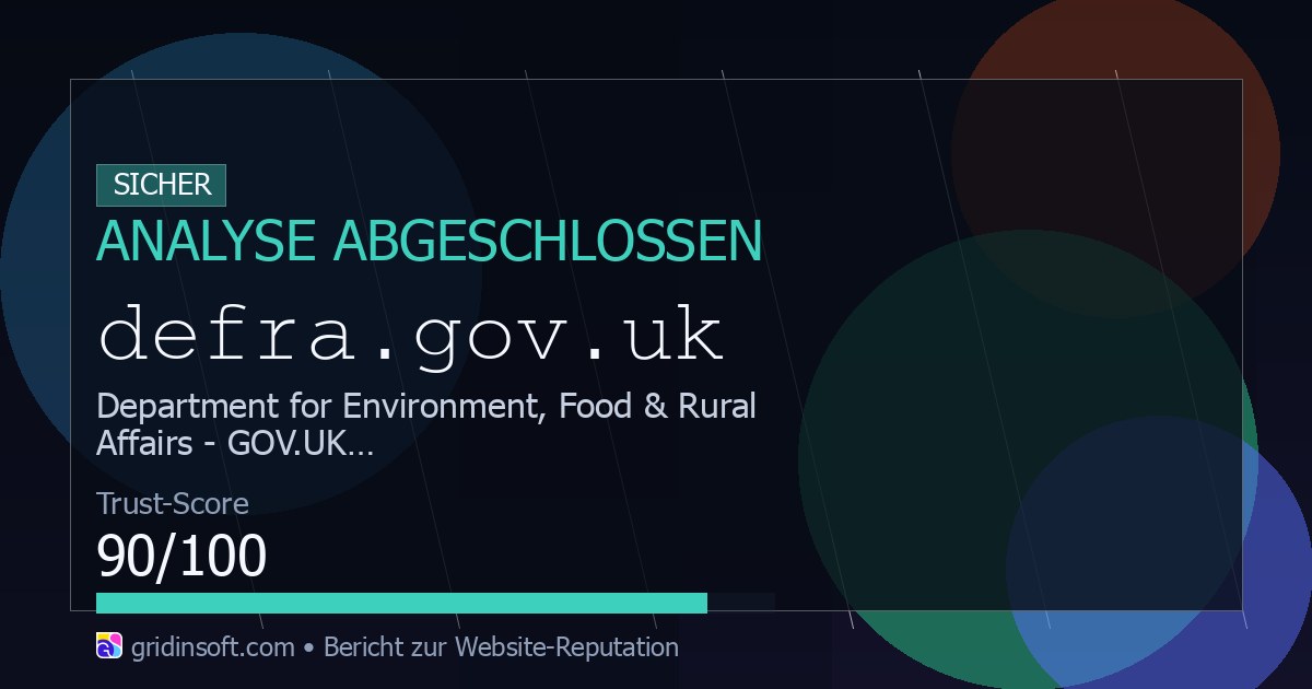 Defra.gov.uk: offizielle Regierungswebsite (Vertrauen 90/100)