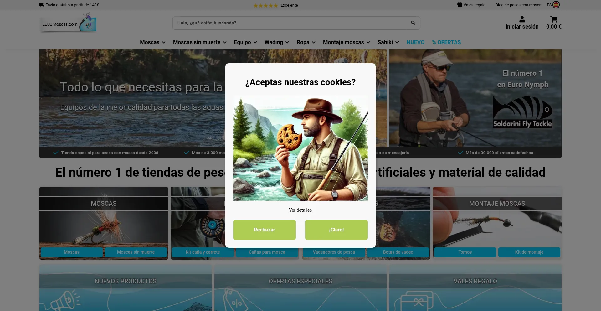 Website screenshot of 1000moscas.com
