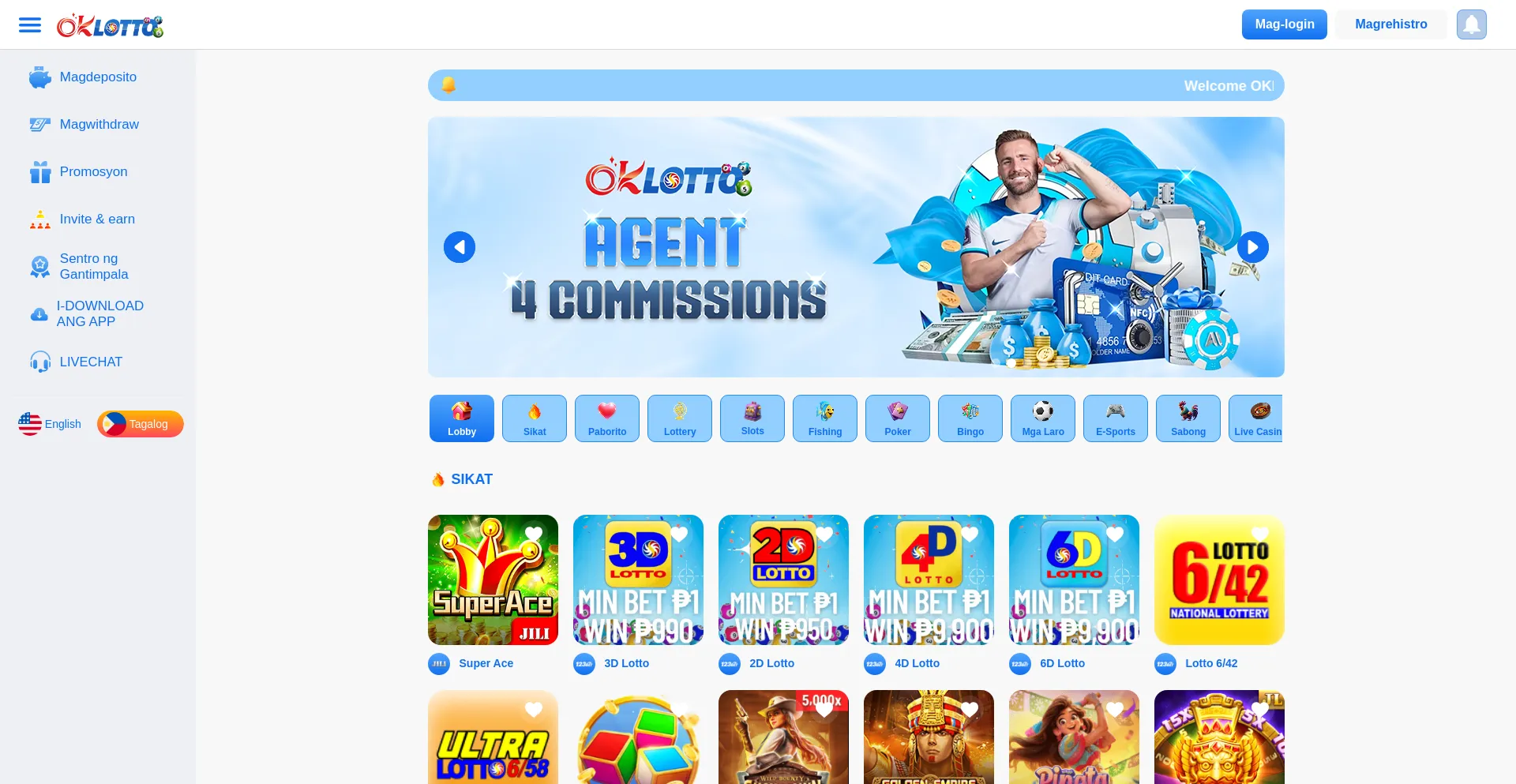 Website screenshot of 10oklotto.com