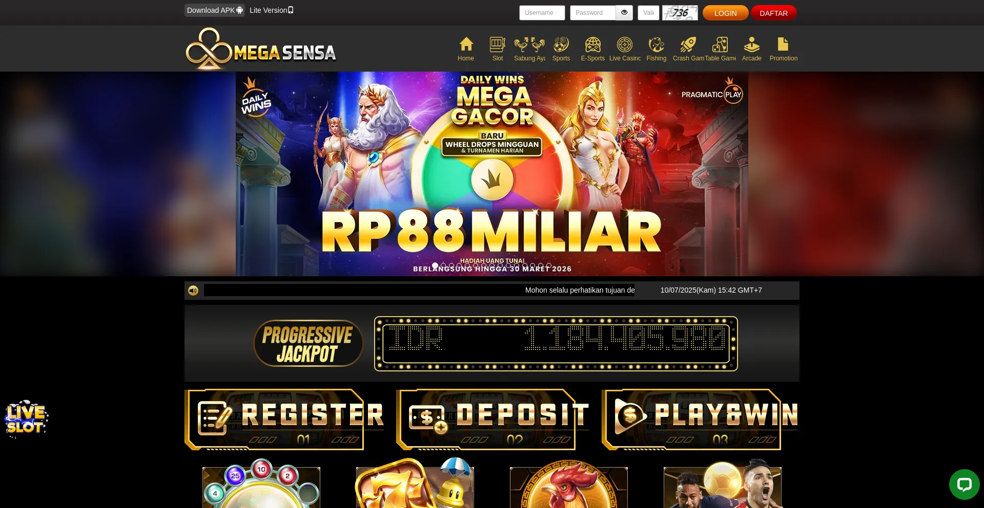 Website screenshot of 115megasensa.com