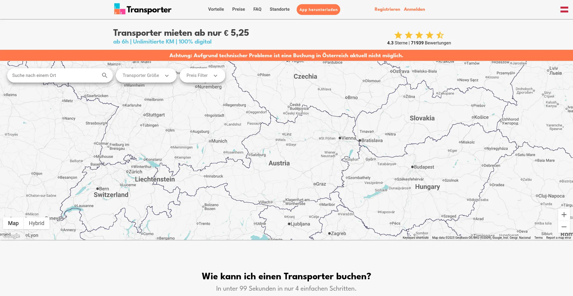 123-transporter.at Screenshot