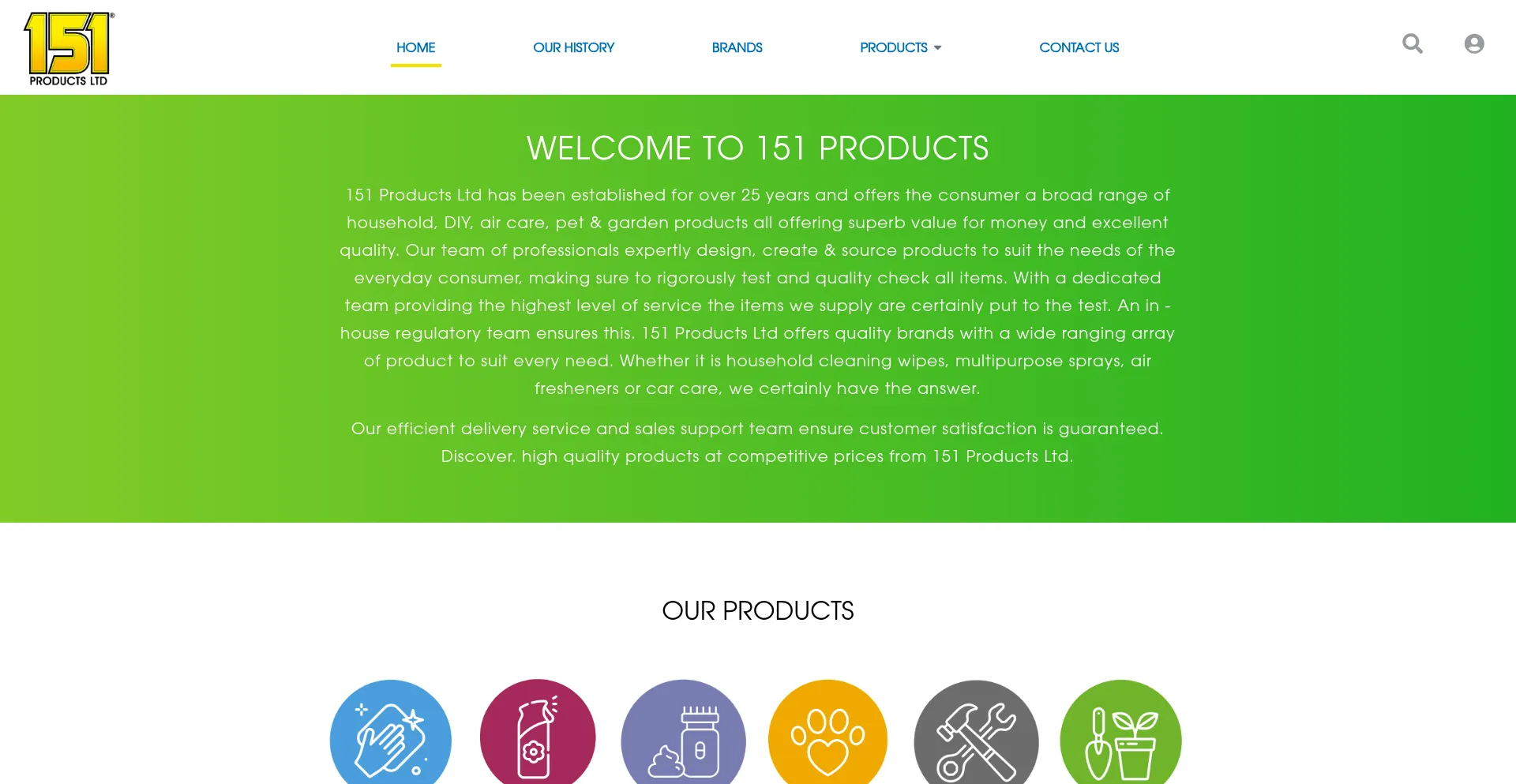 Website screenshot of 151.co.uk