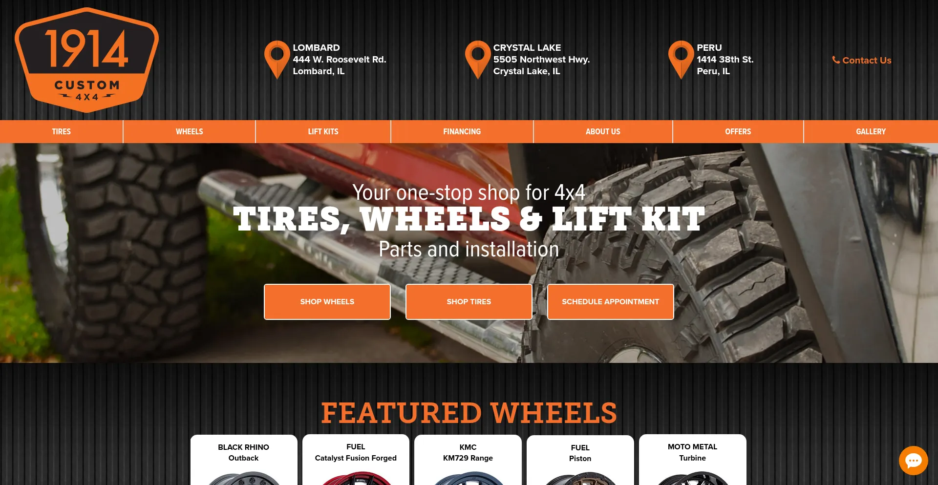 Website screenshot of 1914custom4x4.com