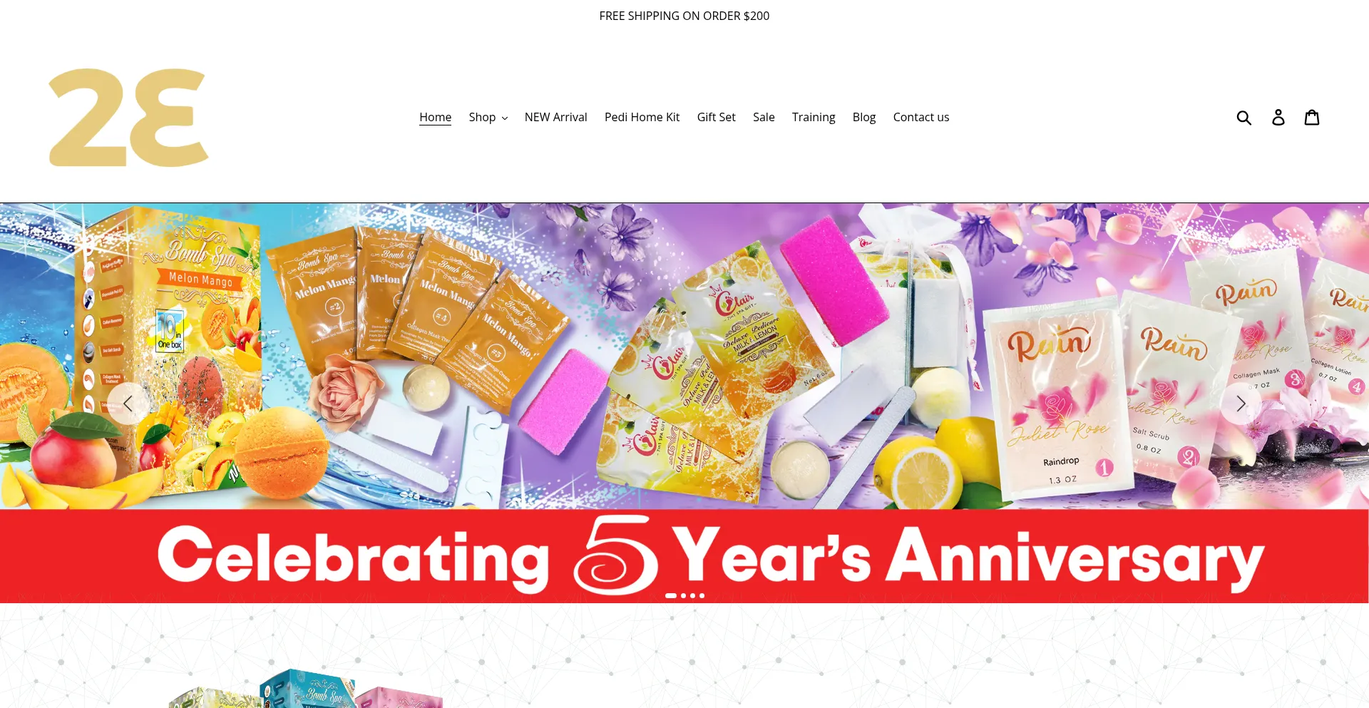 Website screenshot of 2enailsupply.com
