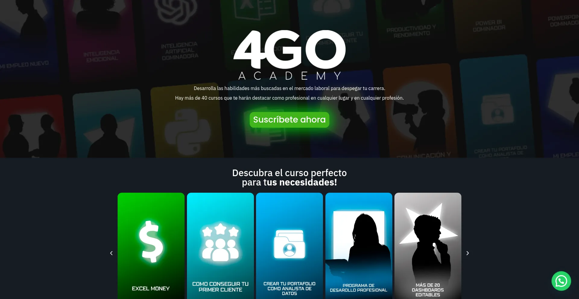 Website screenshot of 4goacademy.com