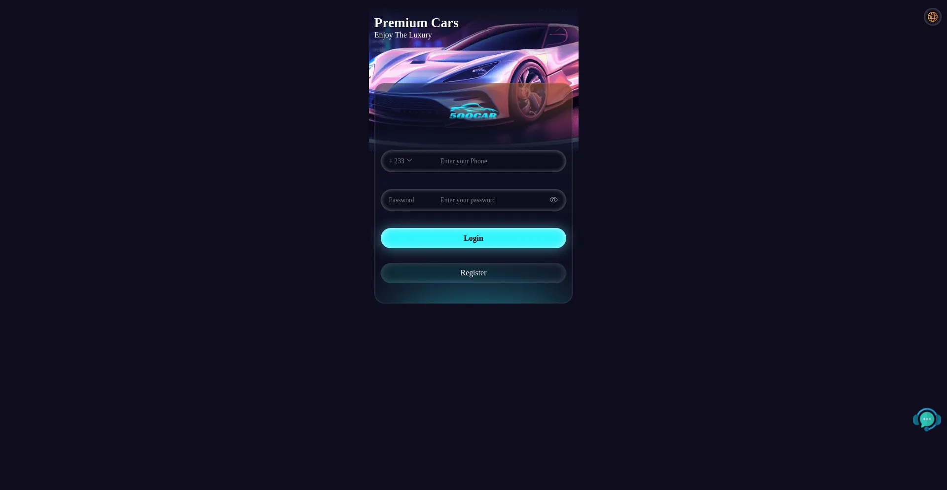 Website screenshot of 500cars.online