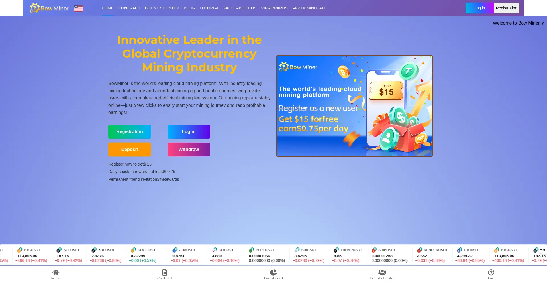 Website screenshot of 88miner.net
