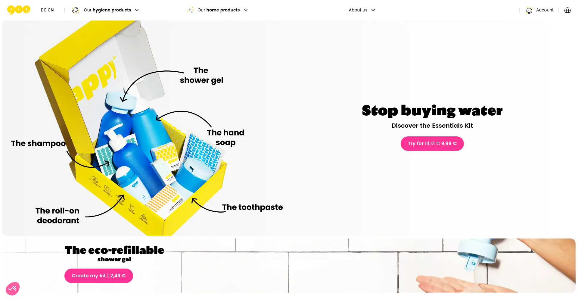Website screenshot of 900.care