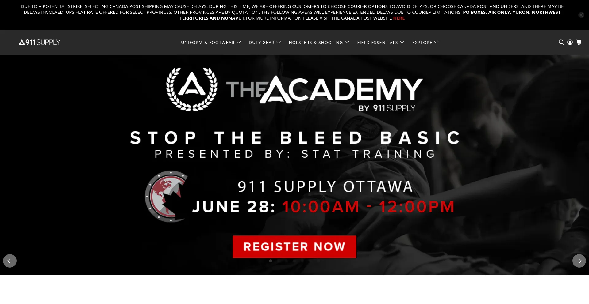 Website screenshot of 911supply.ca