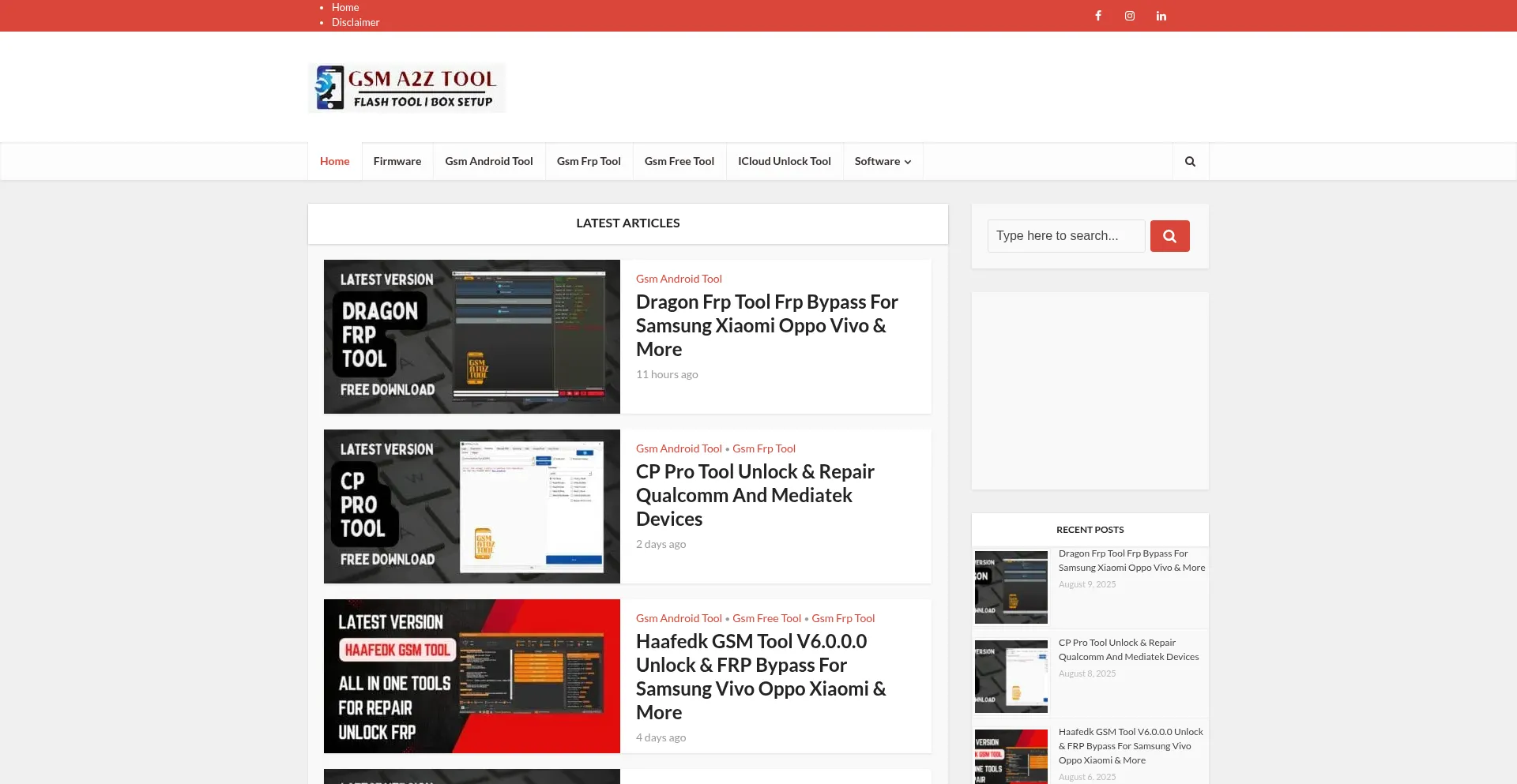 Website screenshot of A2zflashfile.com