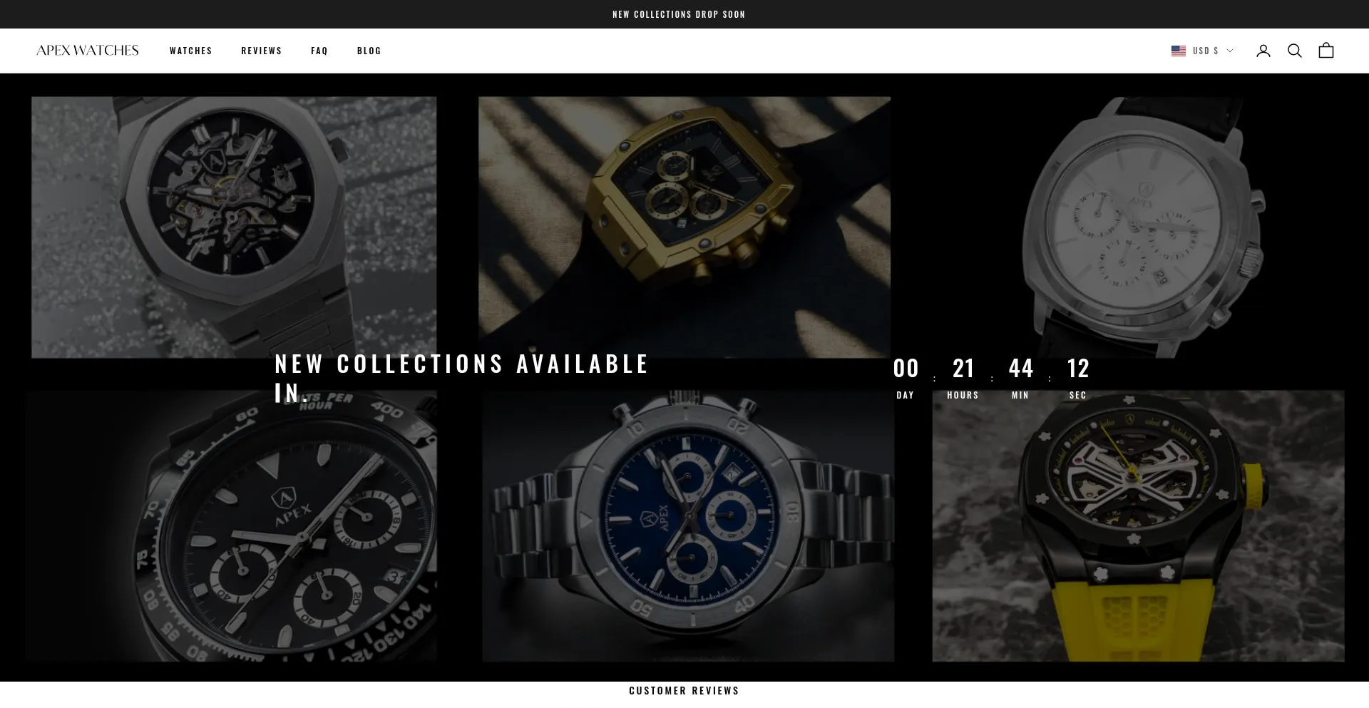 Website screenshot of Aapexwatches.com