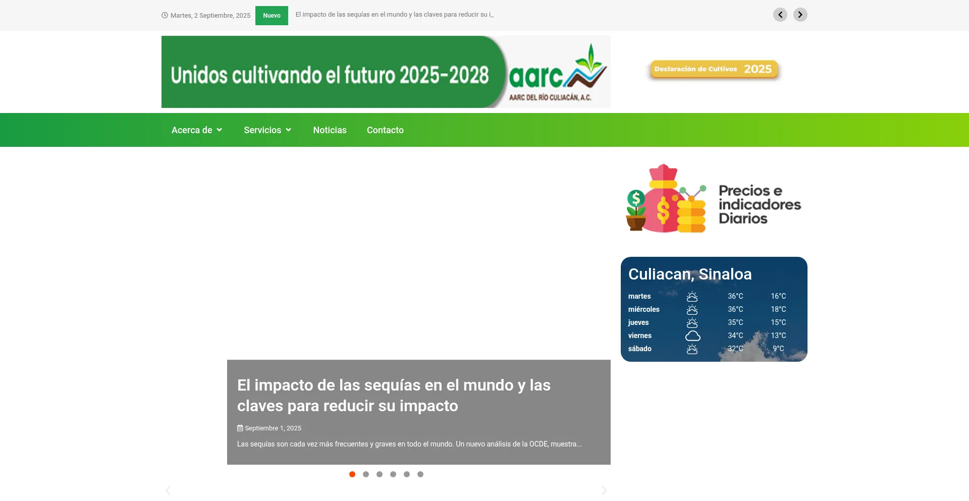 Website screenshot of Aarc.com.mx