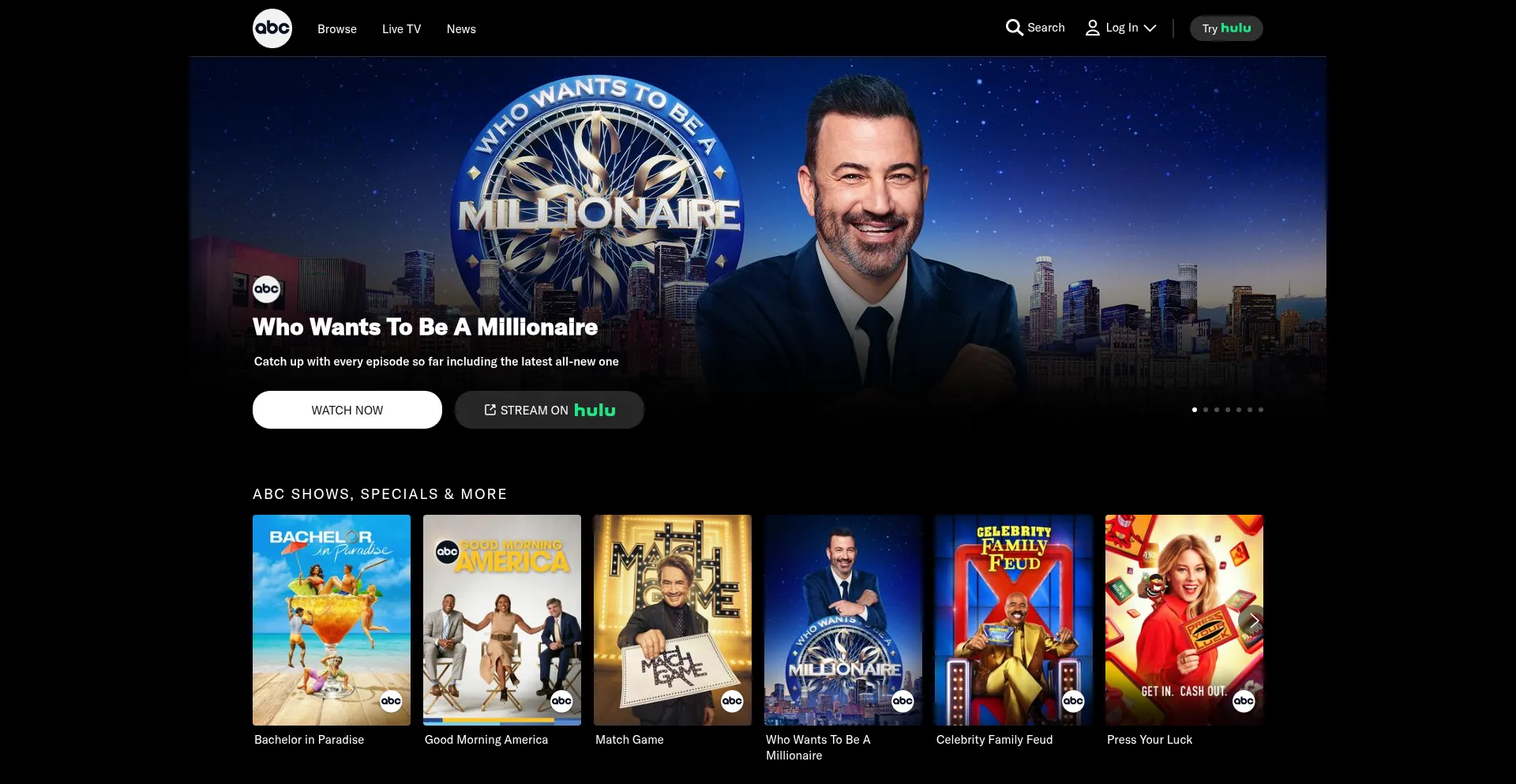 Website screenshot of Abc.com
