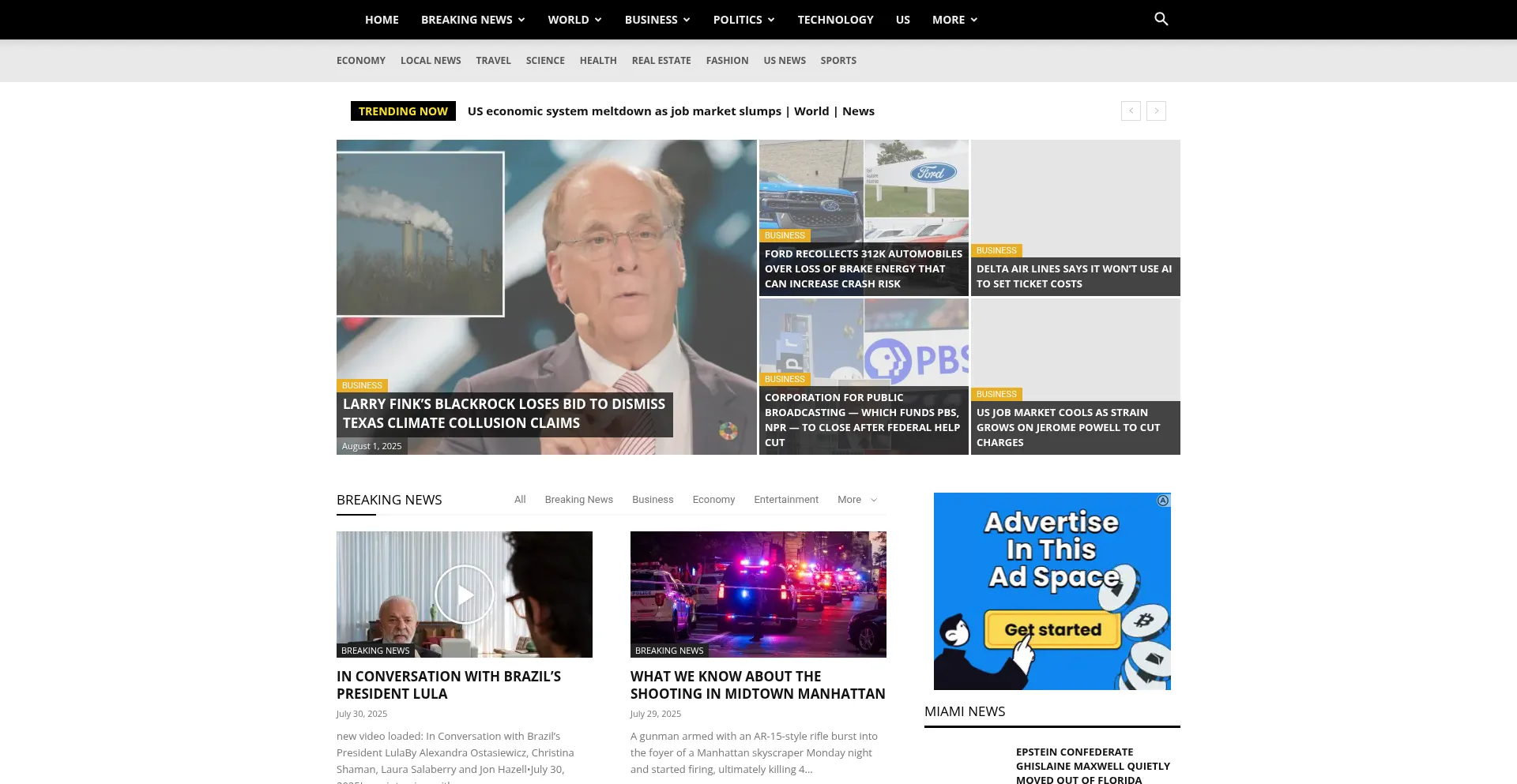 Website screenshot of Abcmiaminews.com