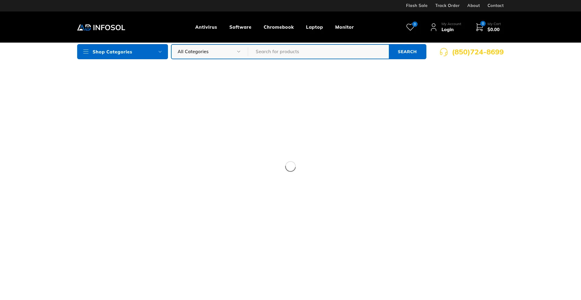 Website screenshot of Abinfosol.com