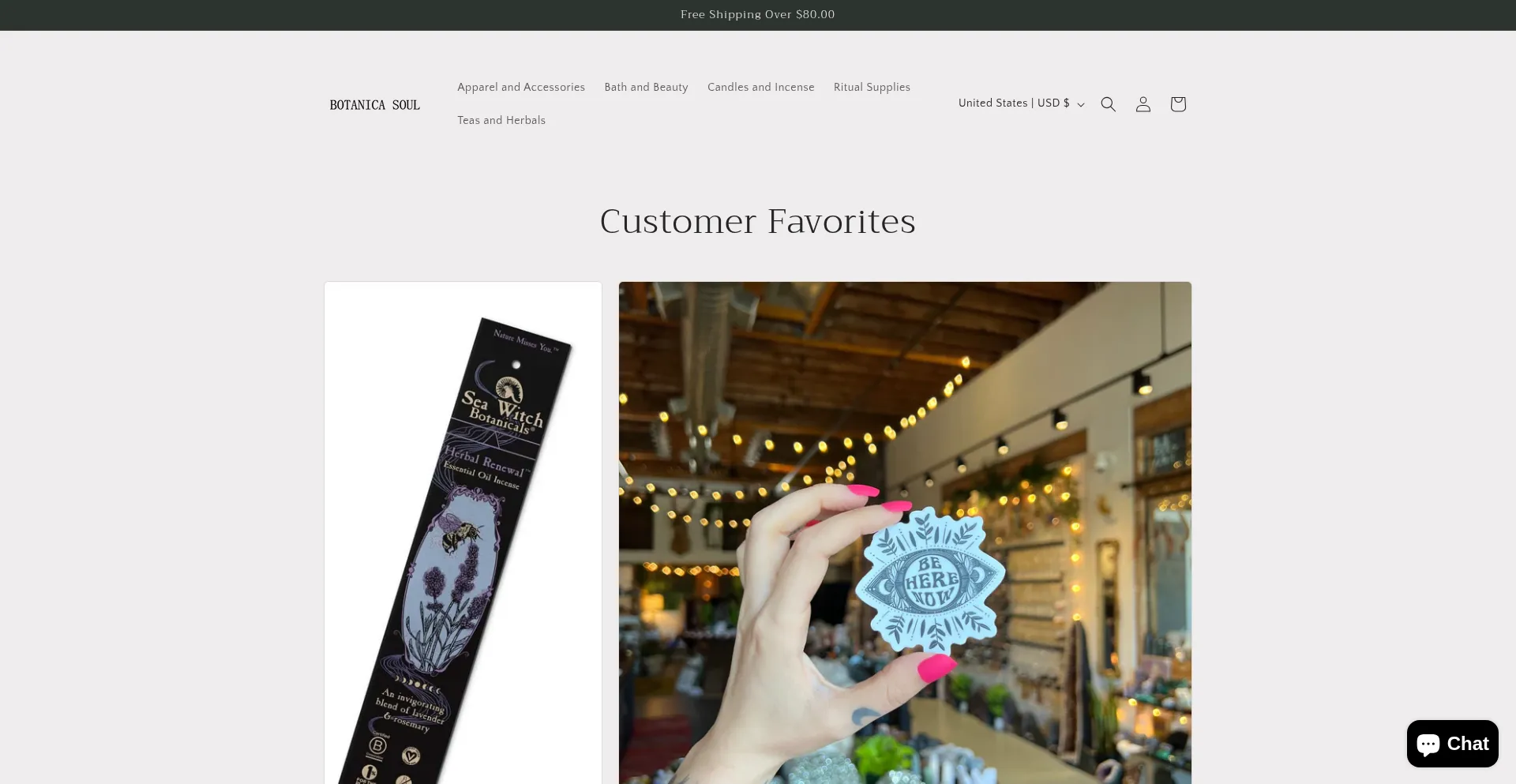 Website screenshot of Abotanicasoul.com