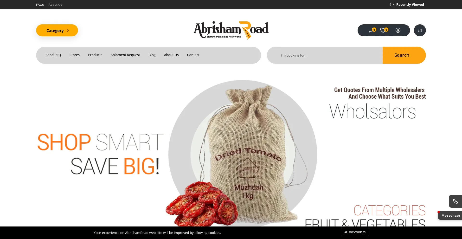 Website screenshot of Abrishamroad.com