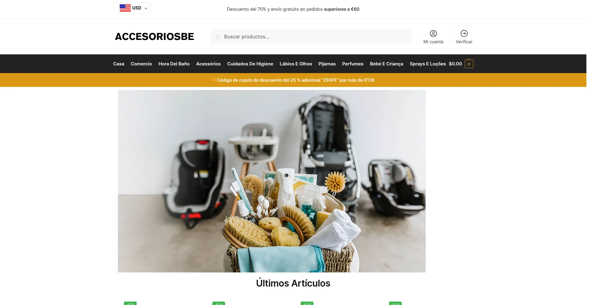 Website screenshot of Accesoriosbebe.com