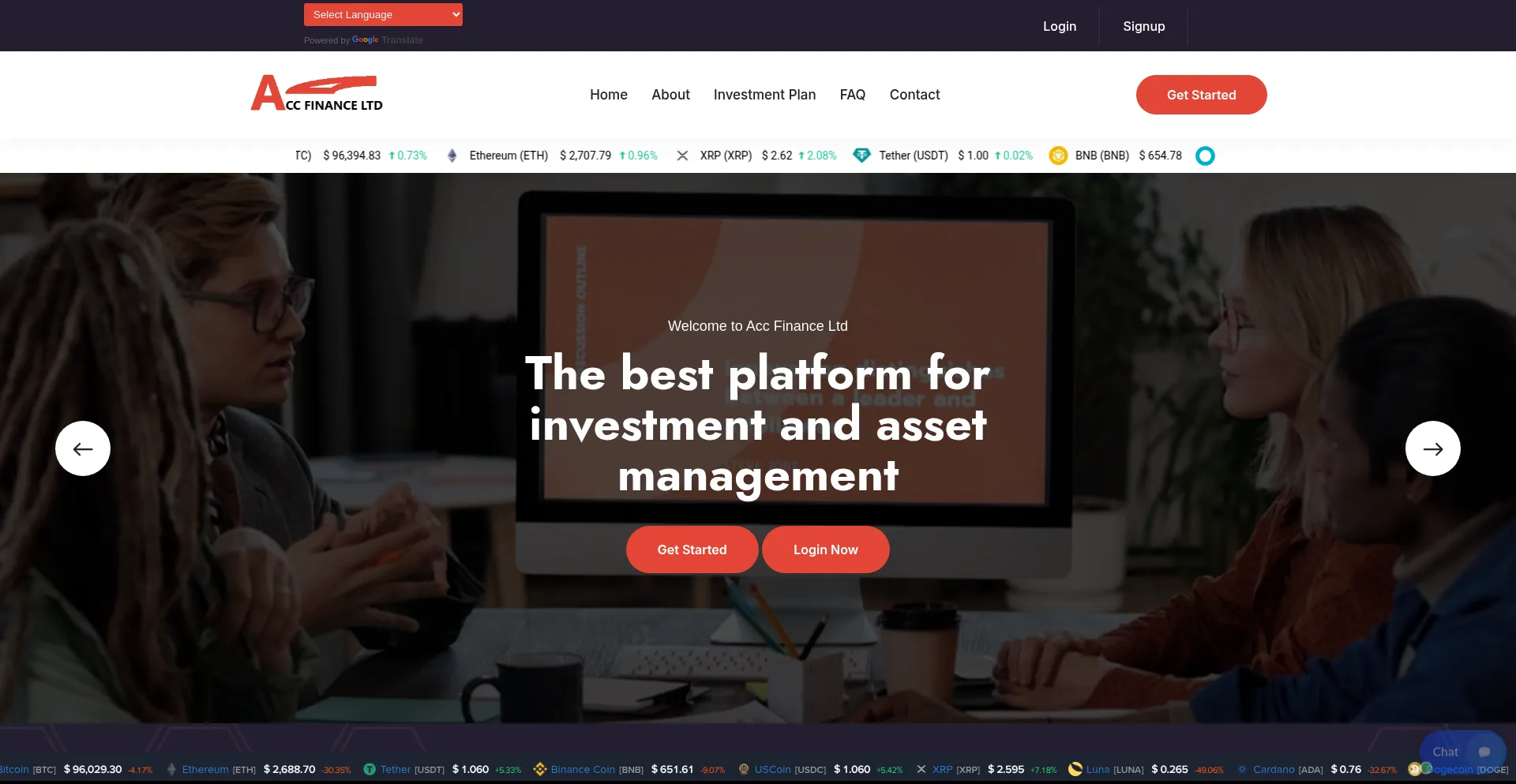 Website screenshot of Accfinanceltd.com