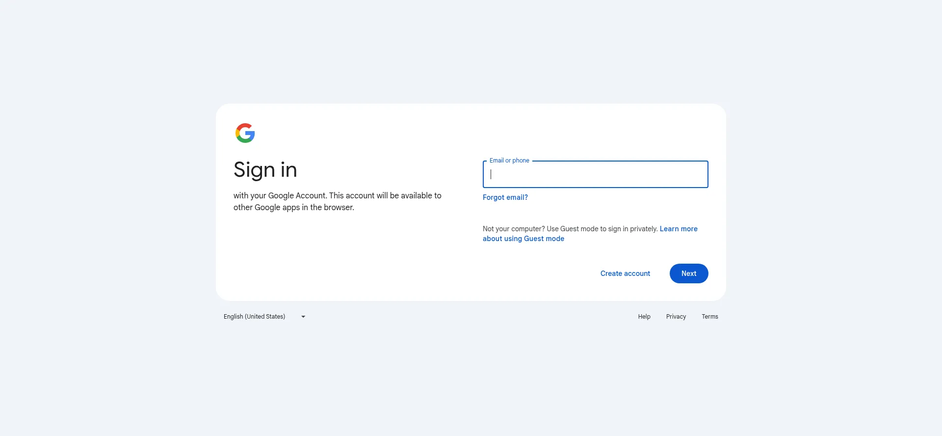 Website screenshot of Accounts.google.com.ua
