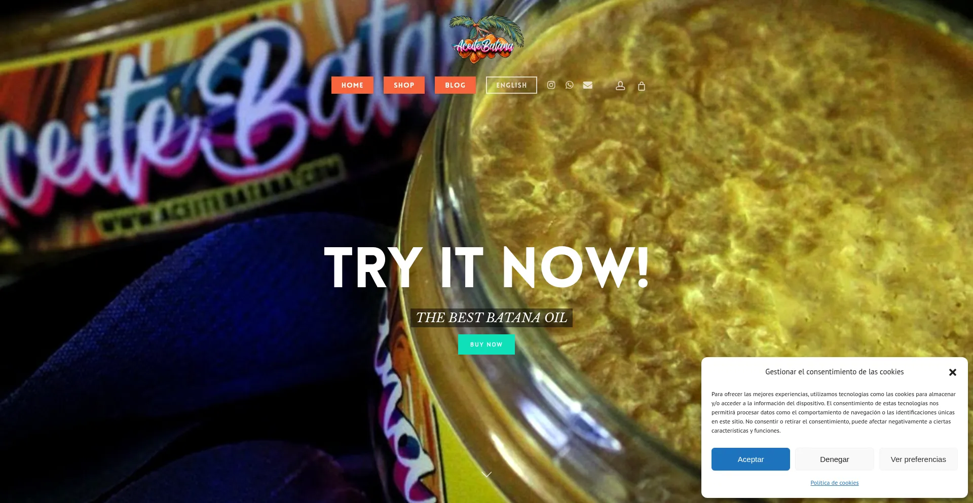 Website screenshot of Aceitebatana.com