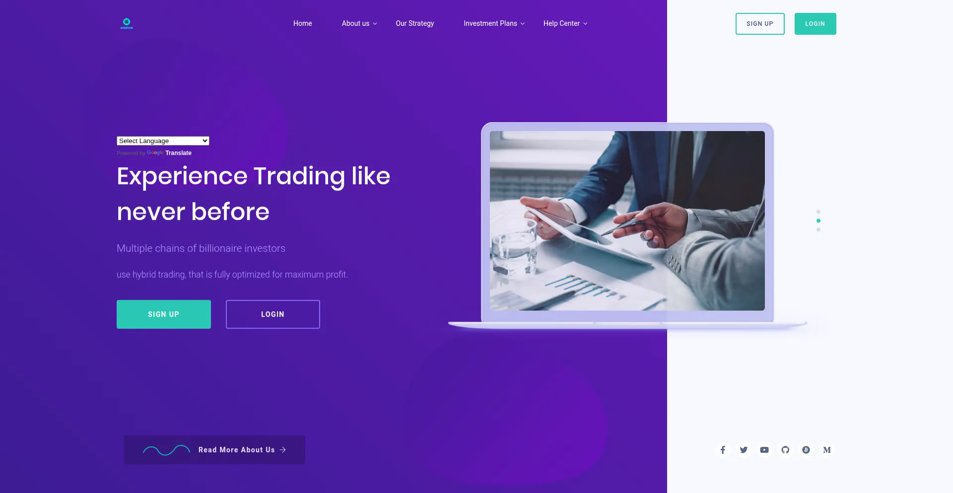 Website screenshot of Acervusinvestmentcompany.com