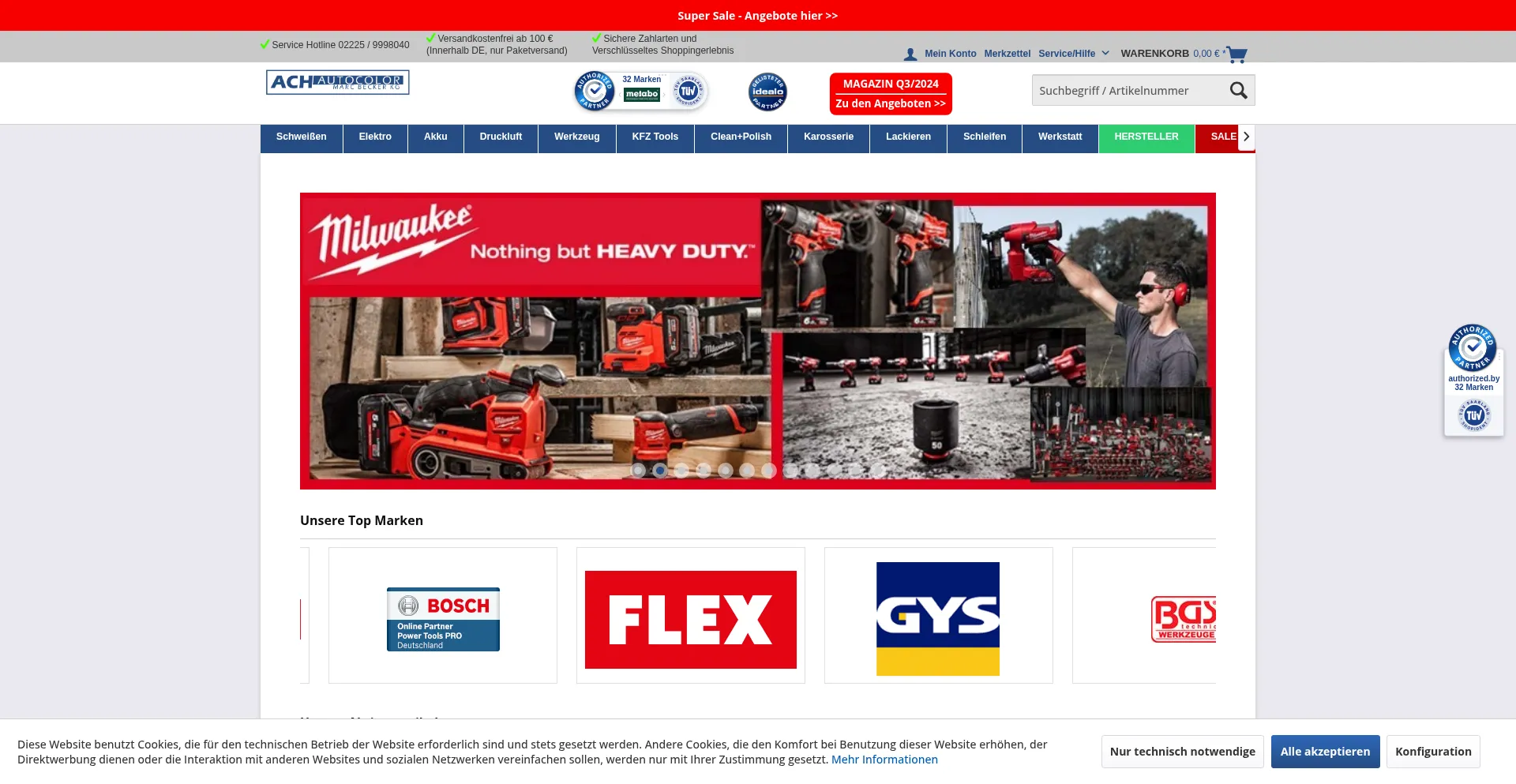 Website screenshot of Ach-shop.com