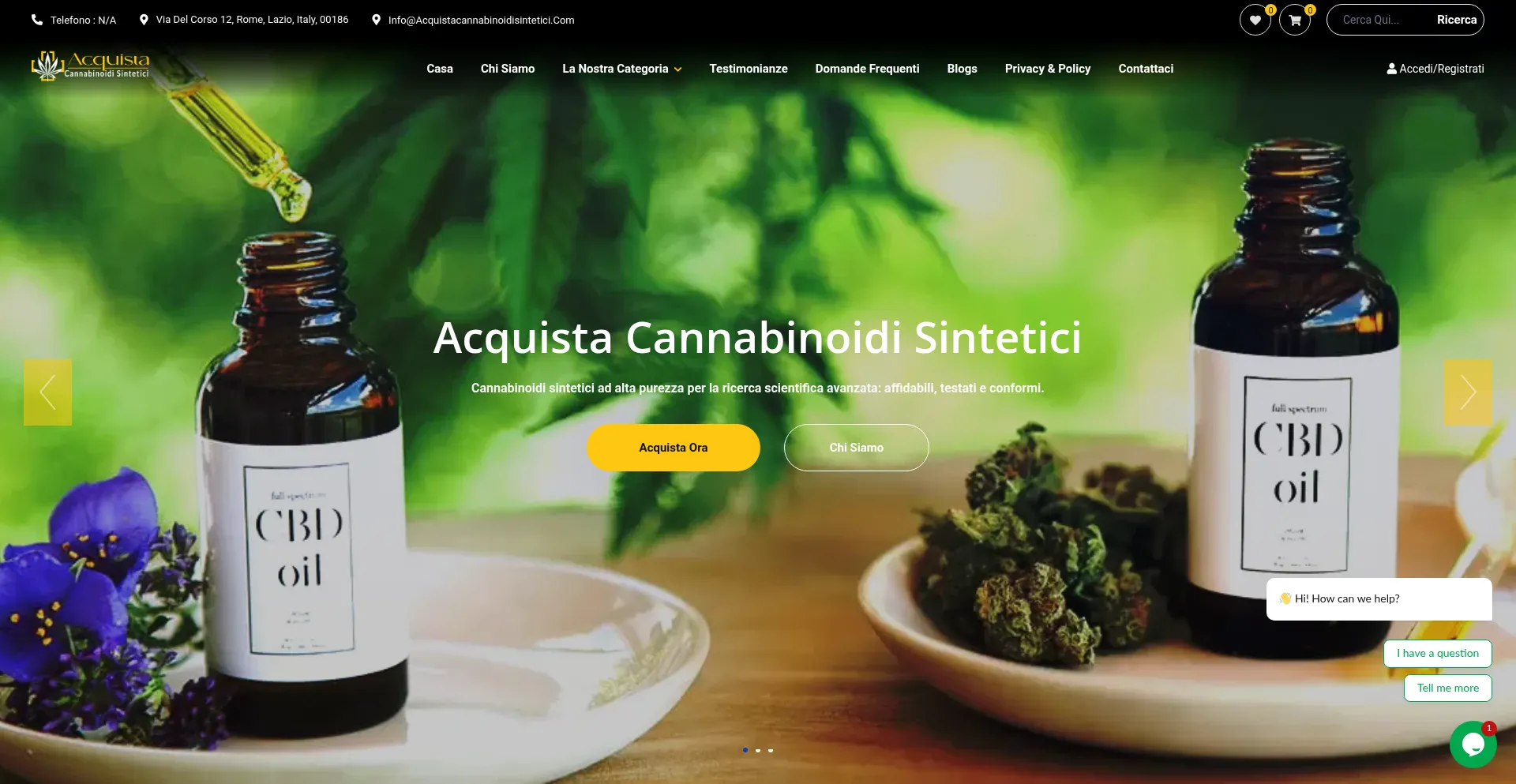 Acquistacannabinoidisintetici.com Screenshot