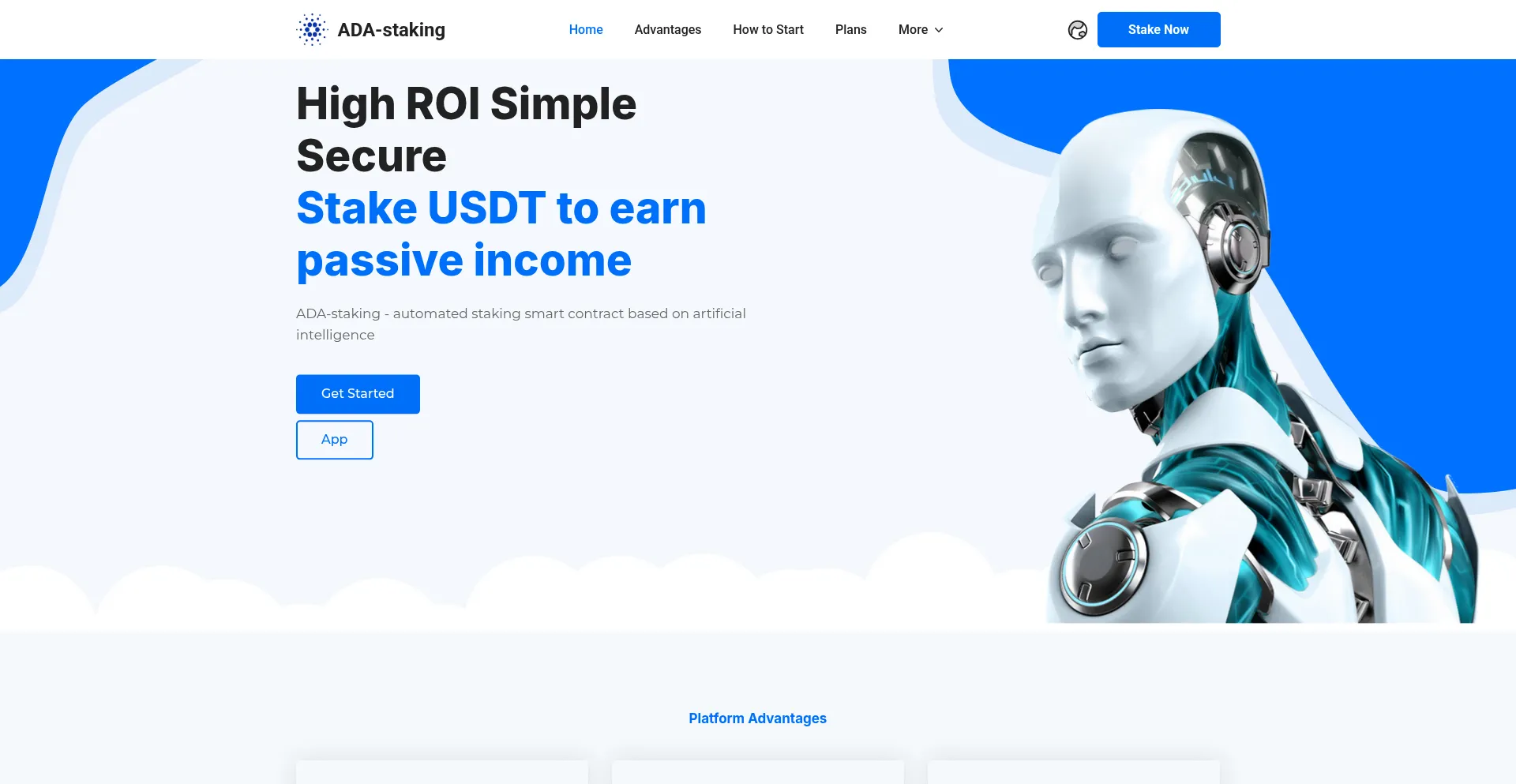 Website screenshot of Ada-staking.vip
