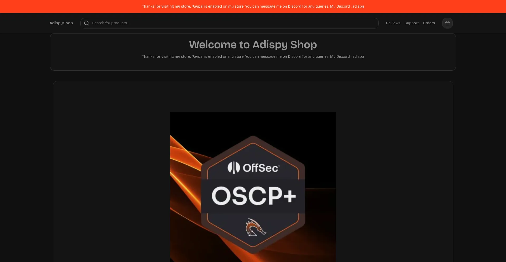 Website screenshot of Adispyshop.store