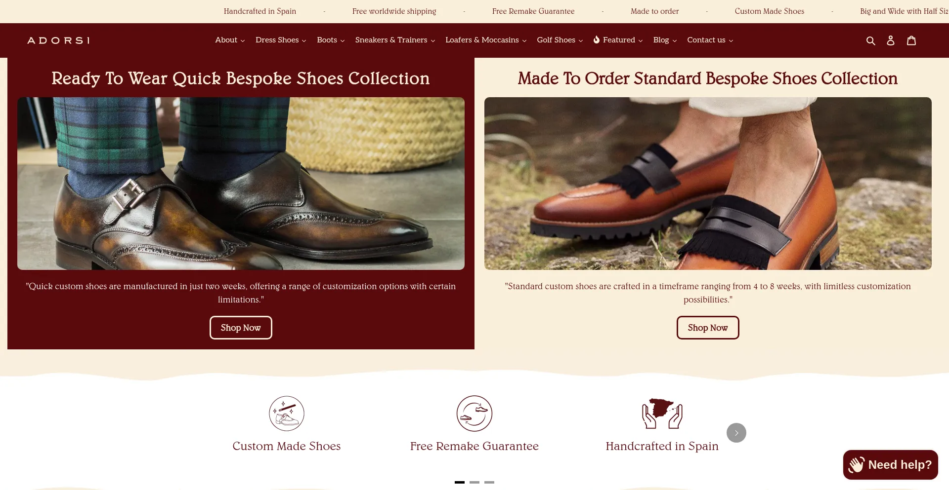 Website screenshot of Adorsi.com