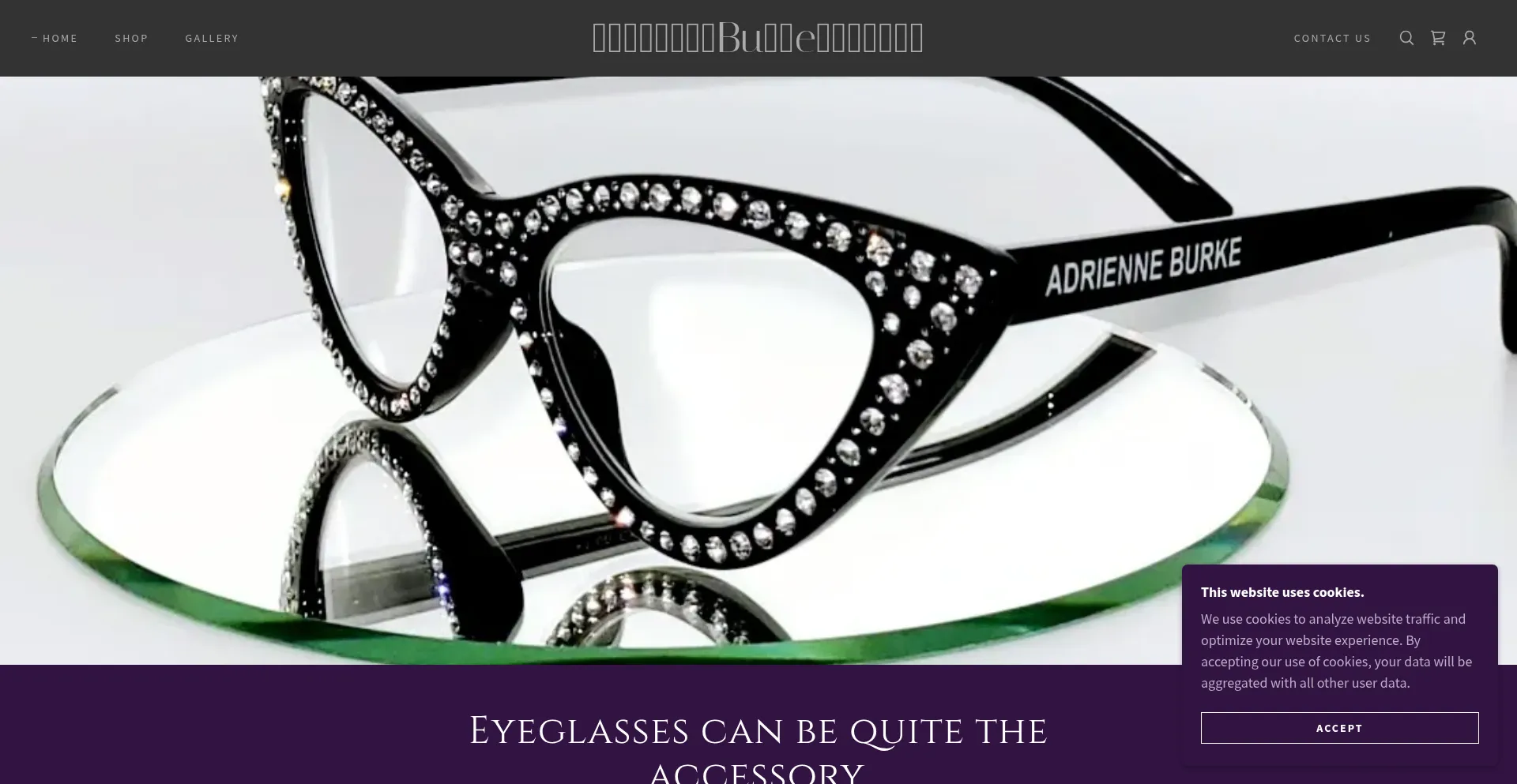Website screenshot of Adrienneburkeeyewear.com