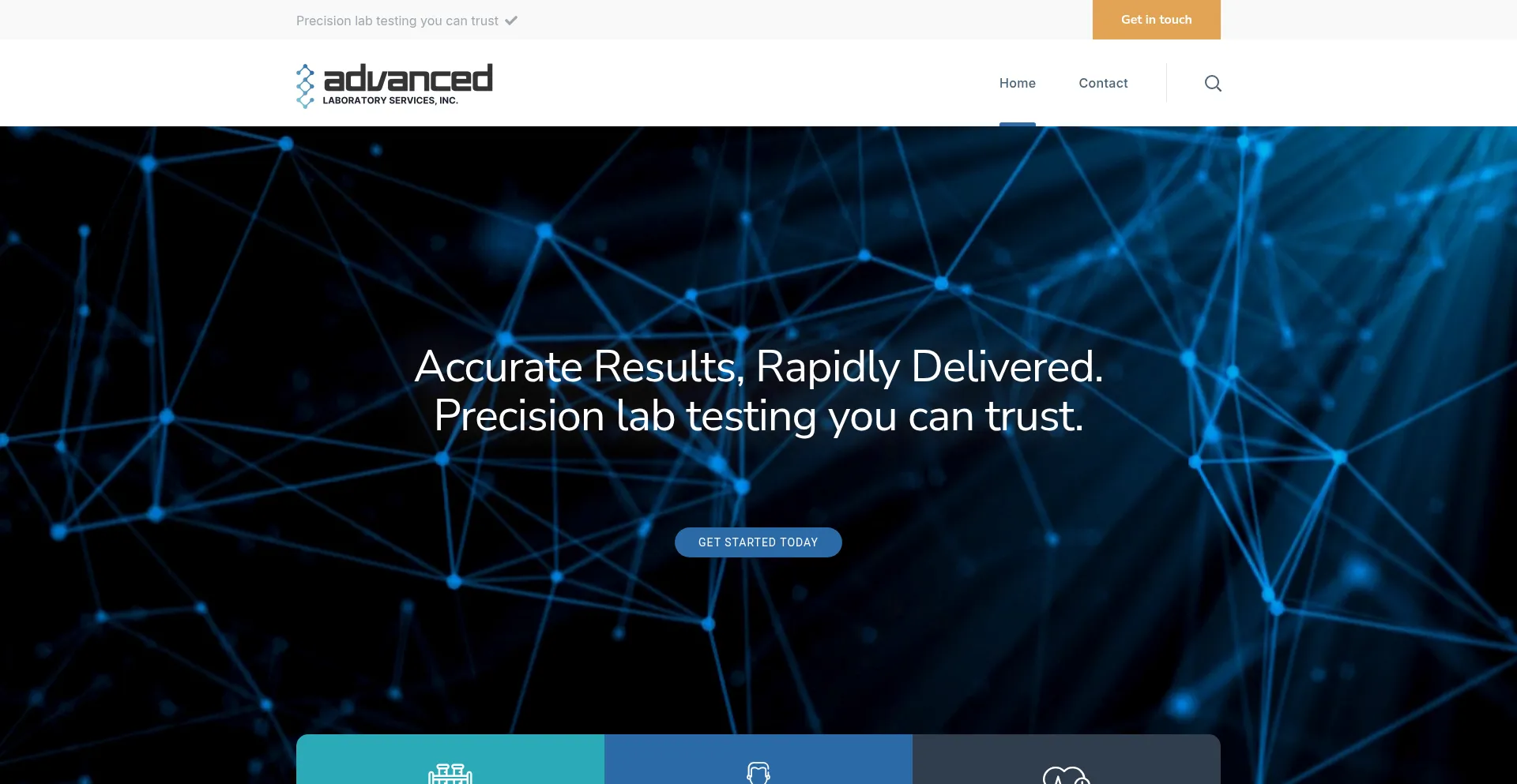 Website screenshot of Advanced-lab.com