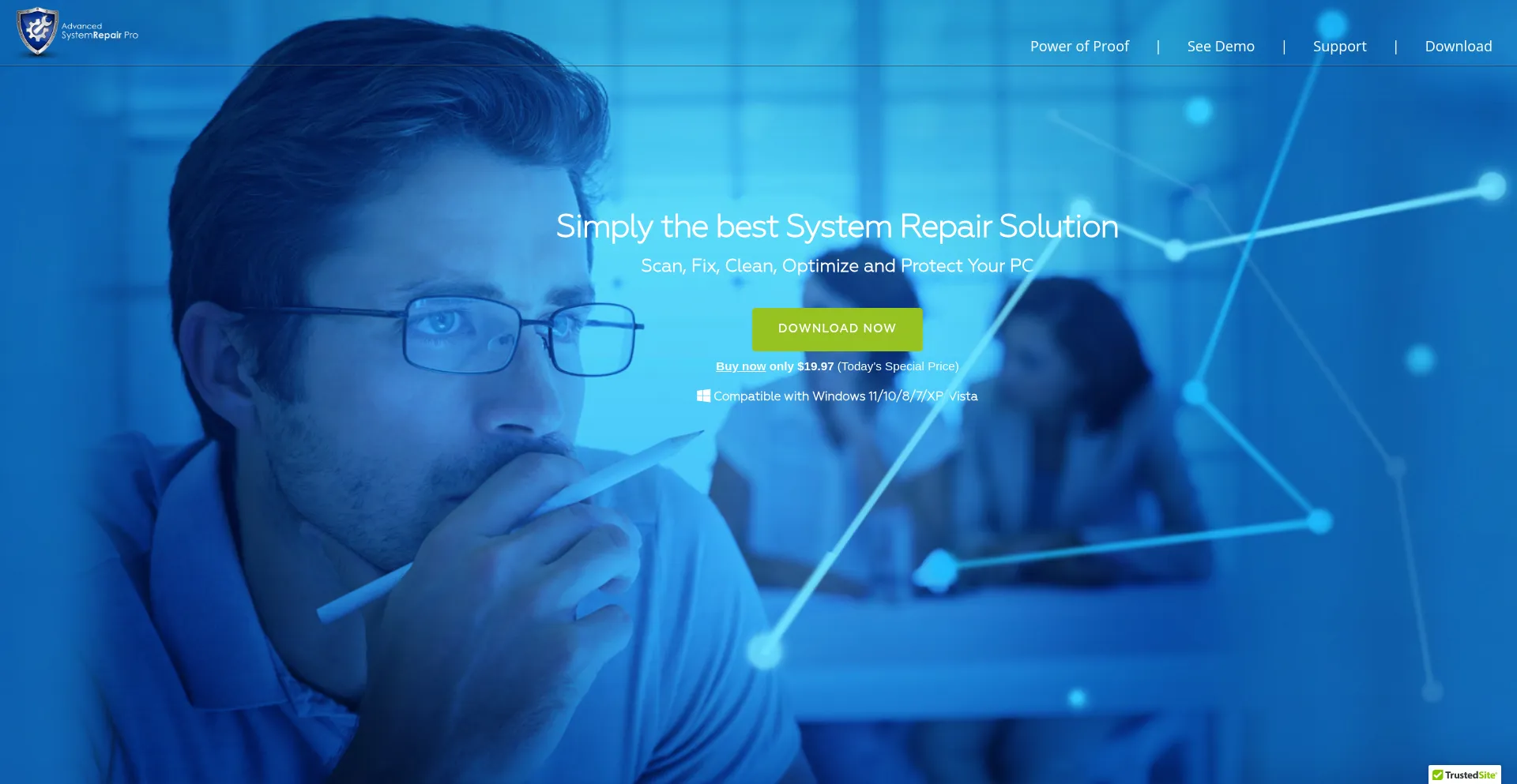 Website screenshot of Advancedsystemrepair.com