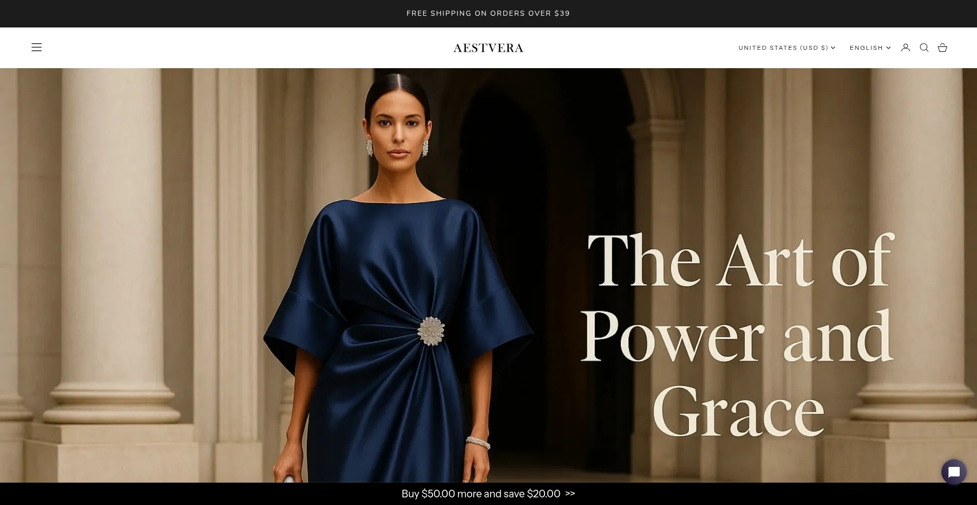 Website screenshot of Aestvera.com