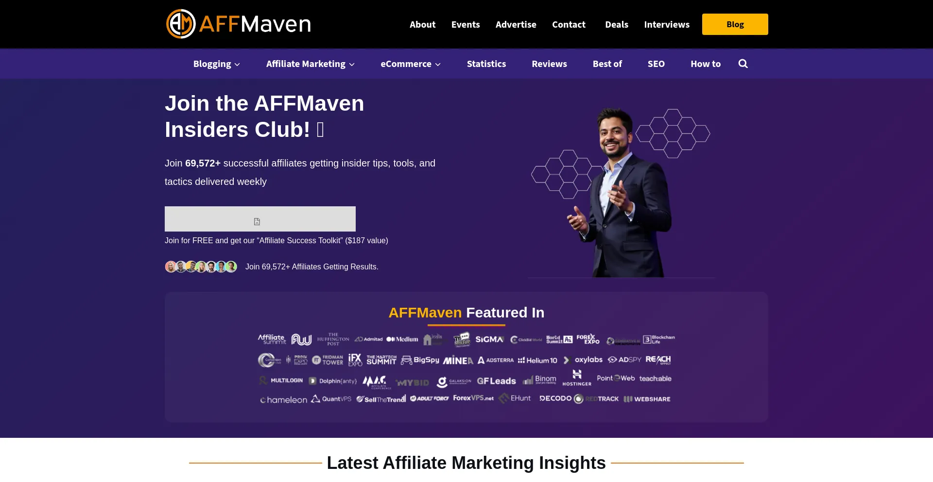 Website screenshot of Affmaven.com