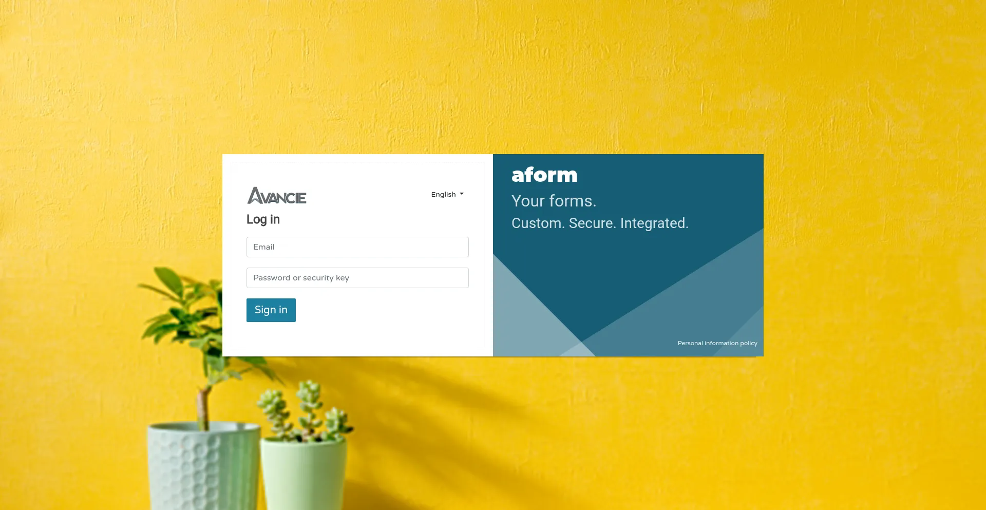 Website screenshot of Aform.avancie.com