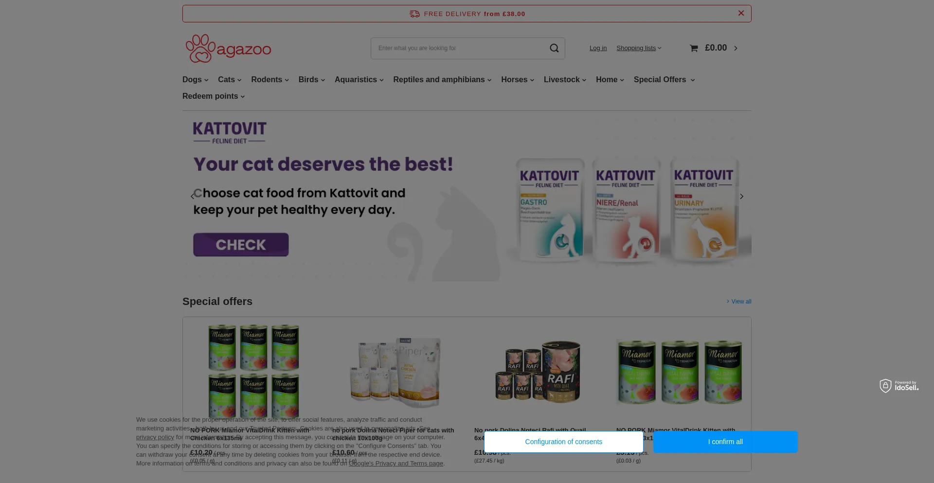 Website screenshot of Agazoo.co.uk