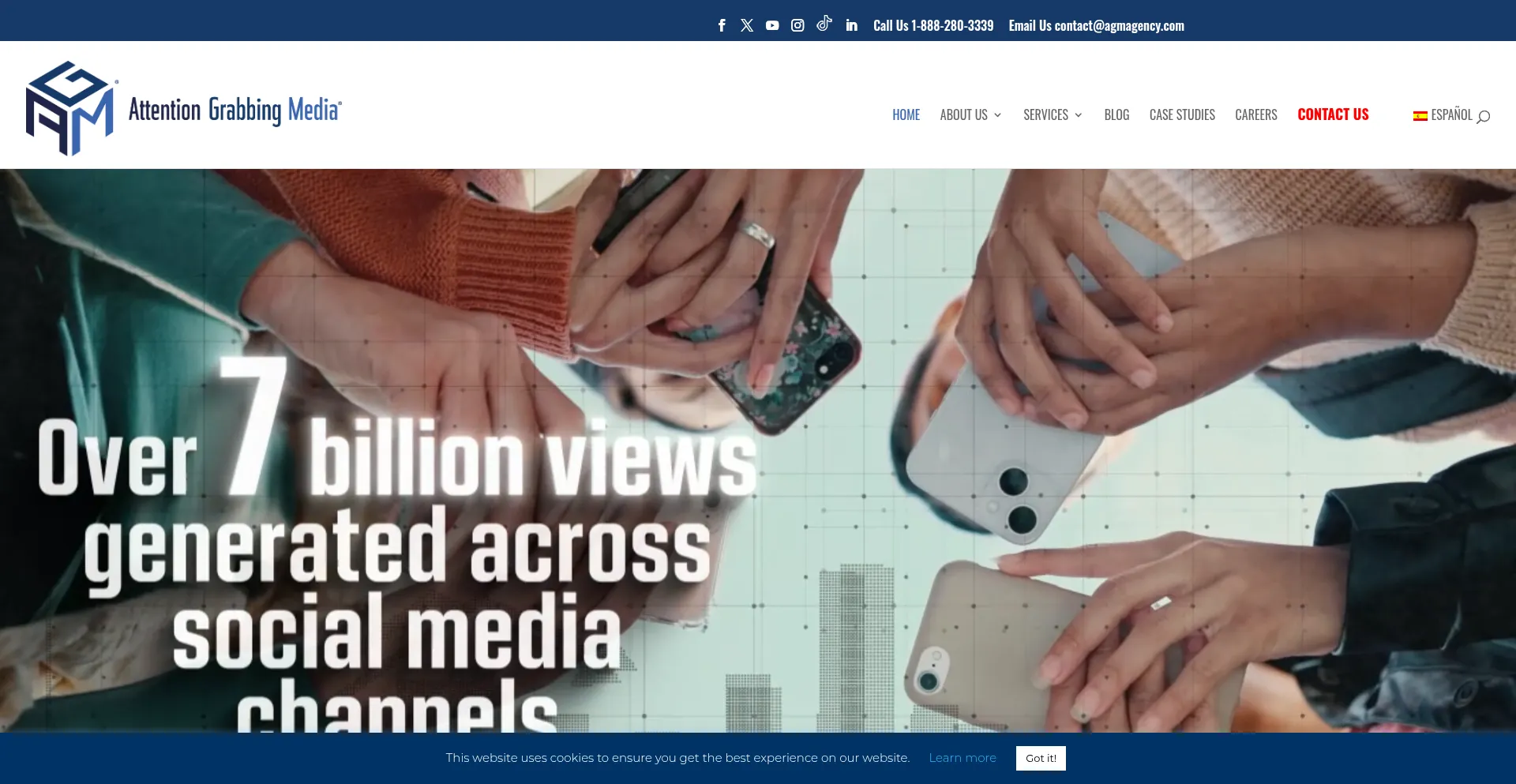 Website screenshot of Agmagency.com