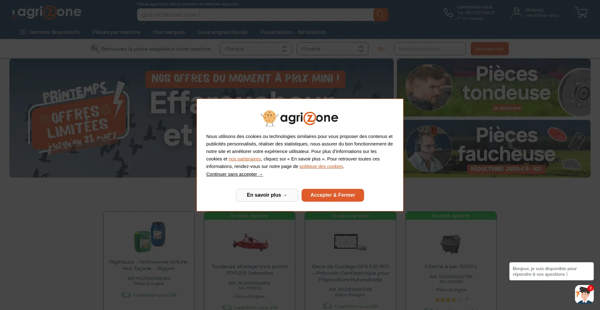 Website screenshot of Agrizone.net