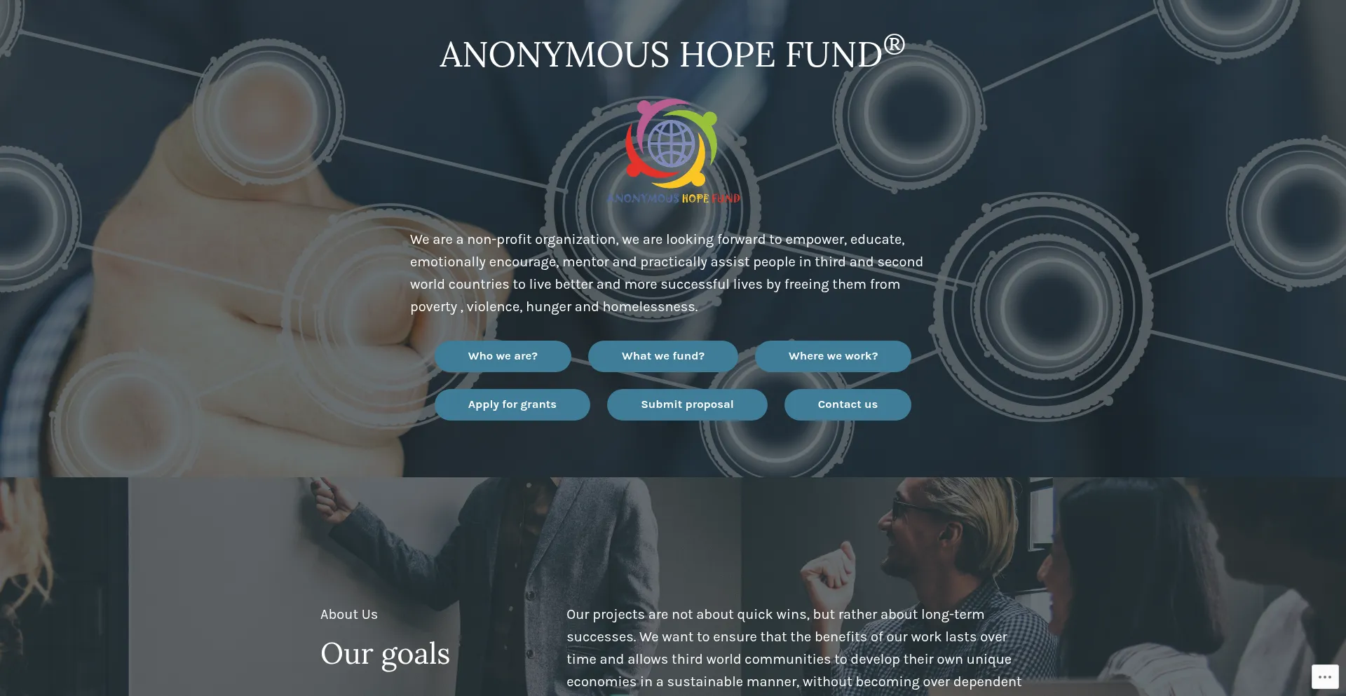Website screenshot of Ahfgrants.com
