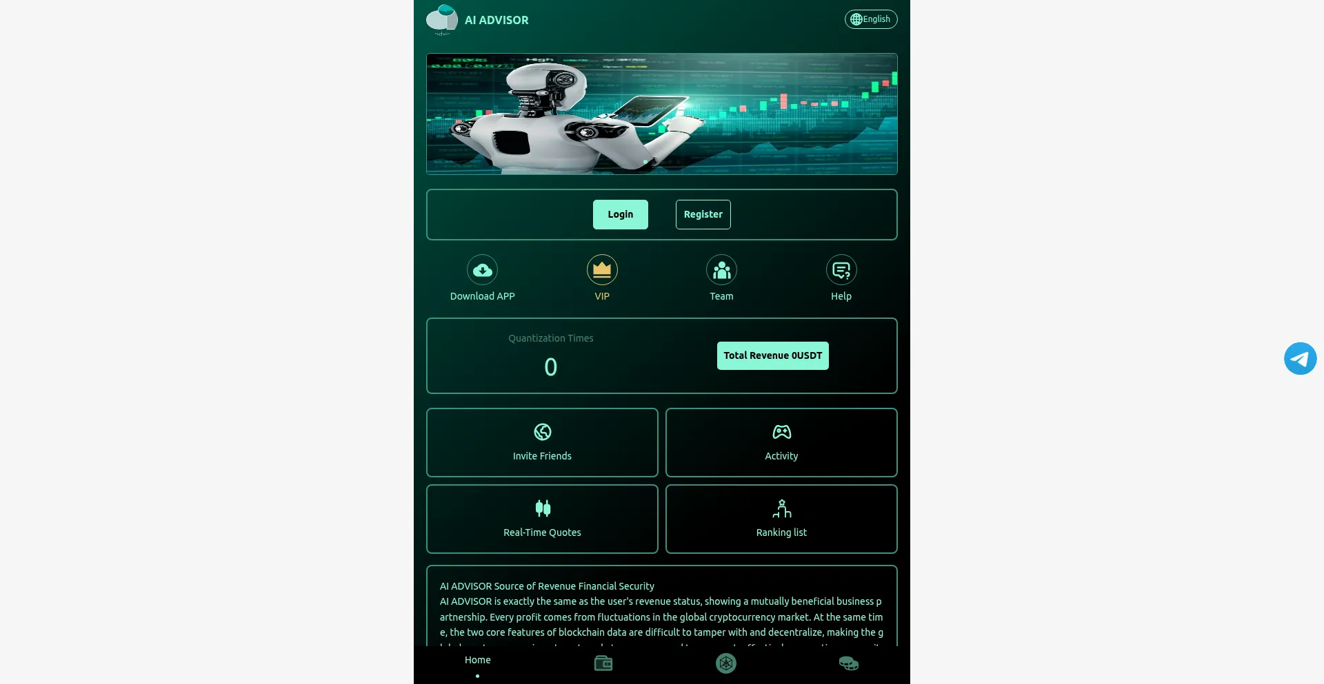 Website screenshot of Aiadvisor.cc