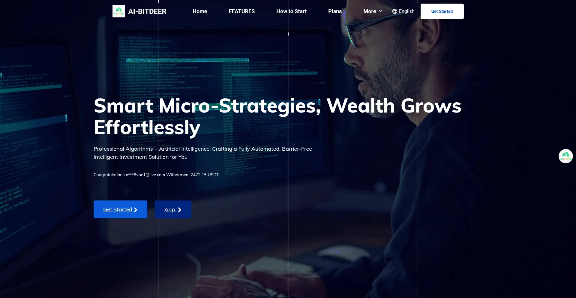 Website screenshot of Aibitdeer8.cc