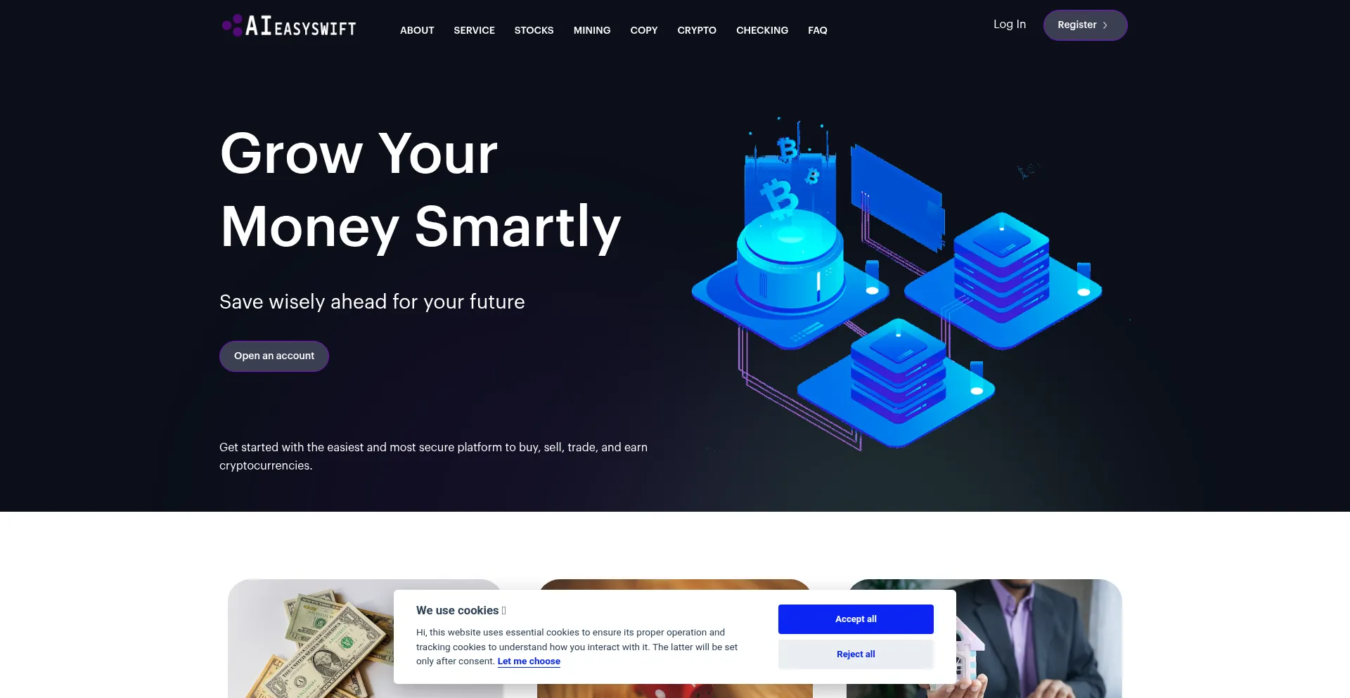 Website screenshot of Aieasyswift.com