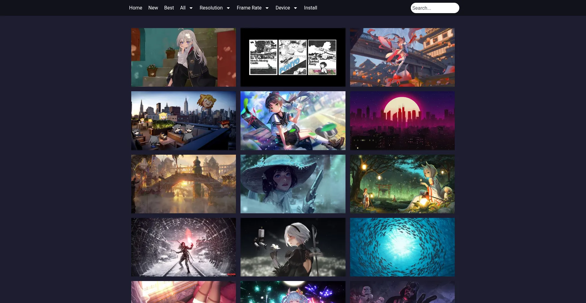 Website screenshot of Ailivewallpapers.com