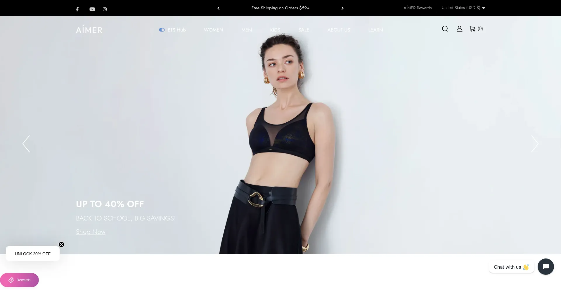 Website screenshot of Aimer.com