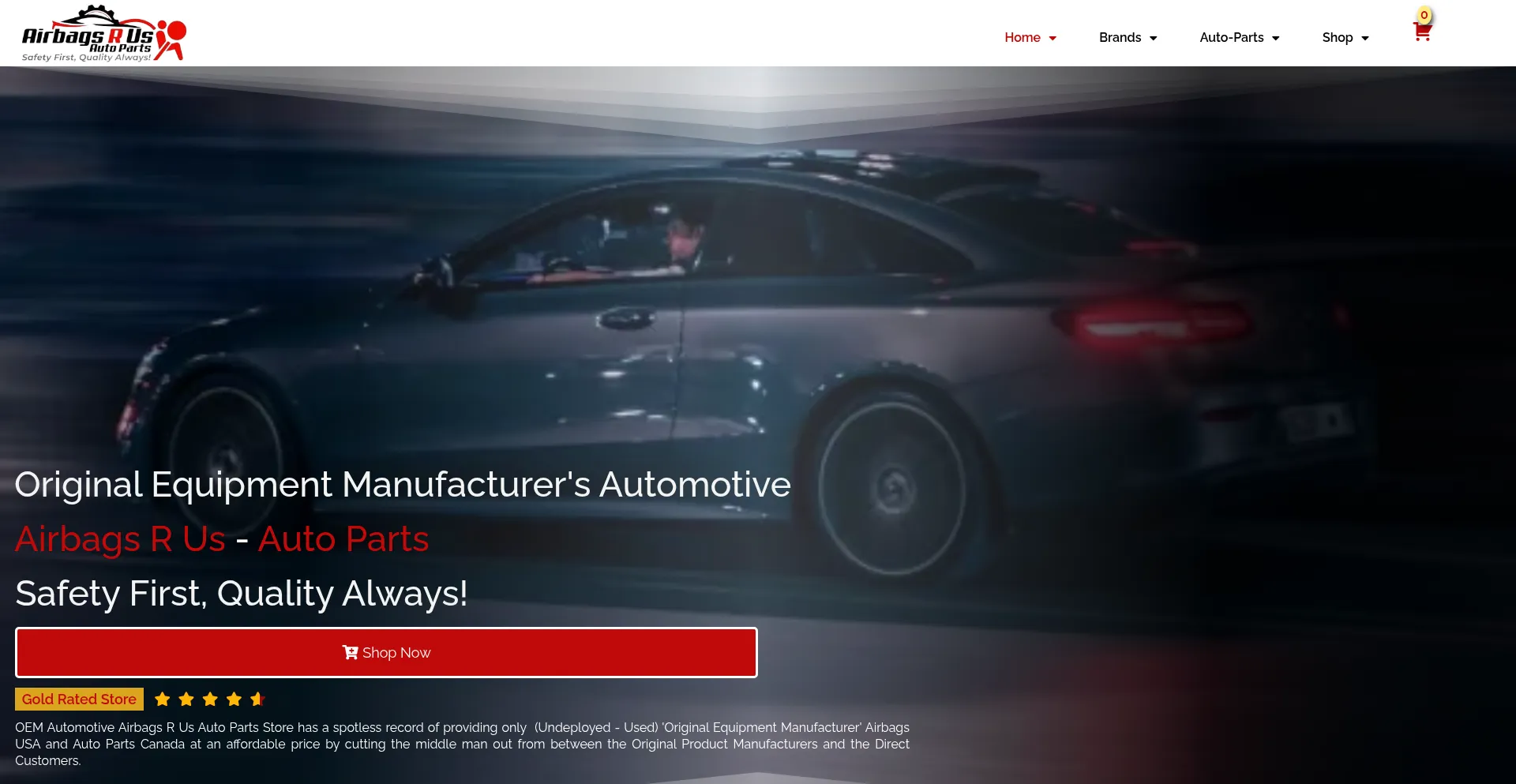 Website screenshot of Airbags.us