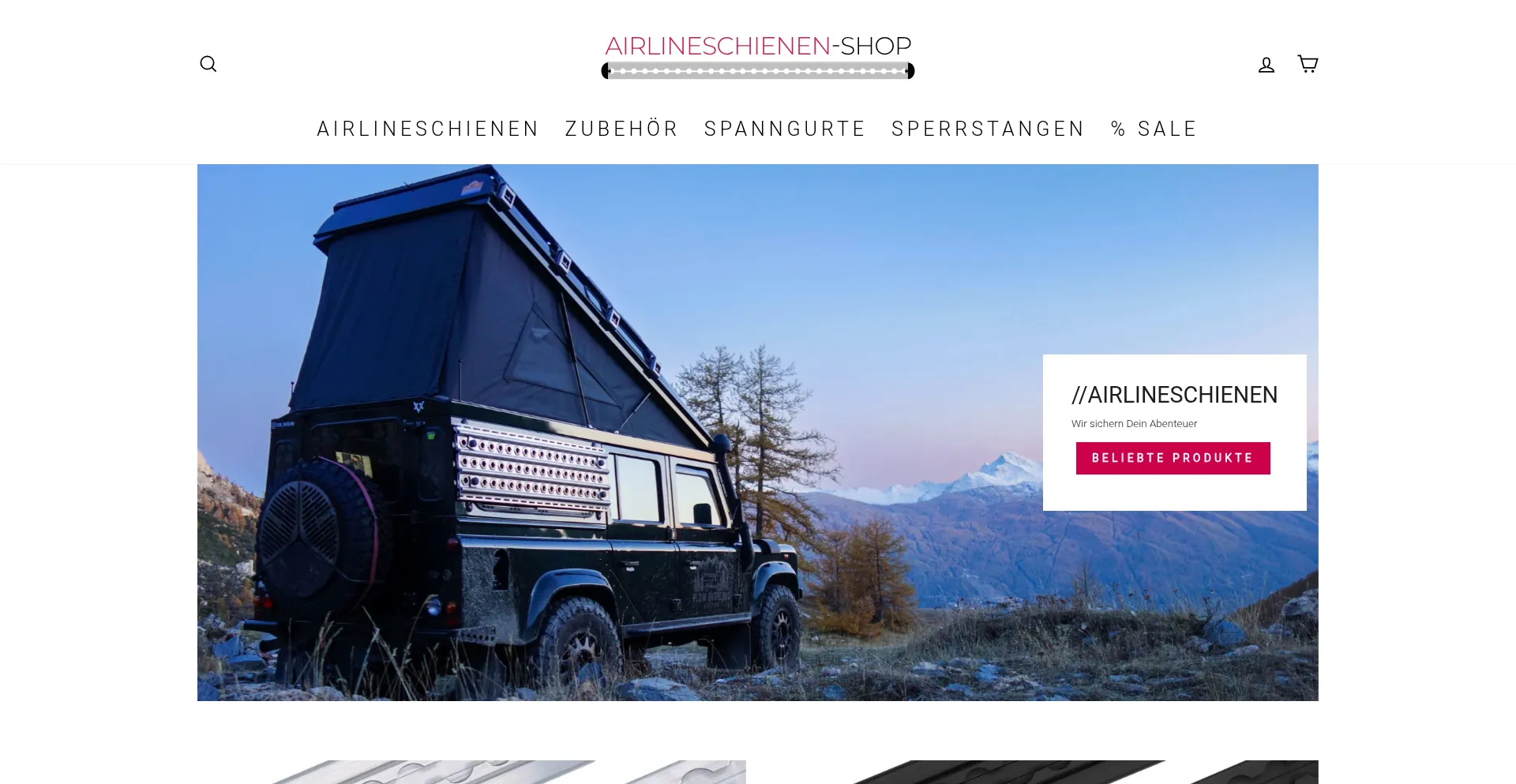 Website screenshot of Airlineschienen-shop.de