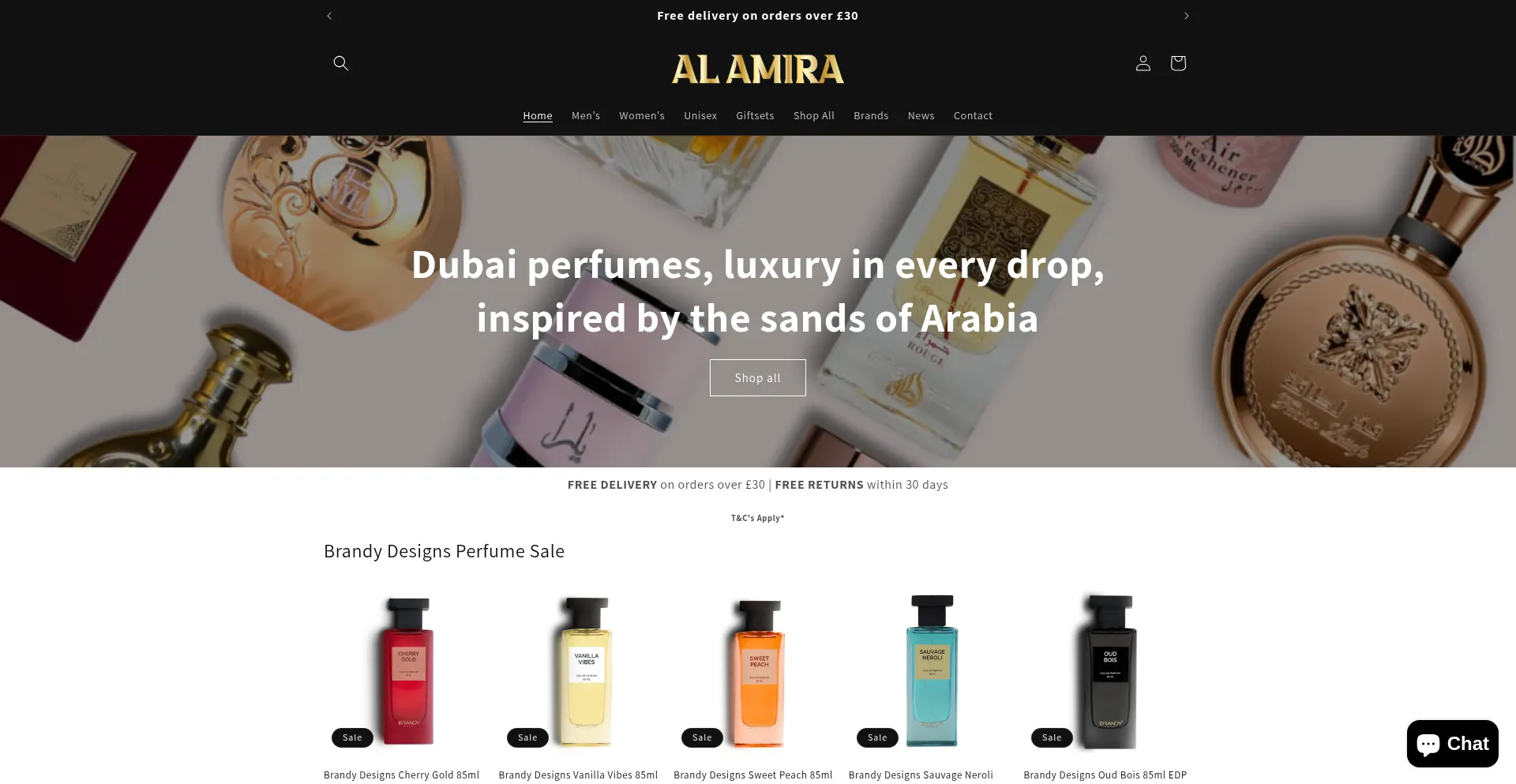 Website screenshot of Alamira.co.uk