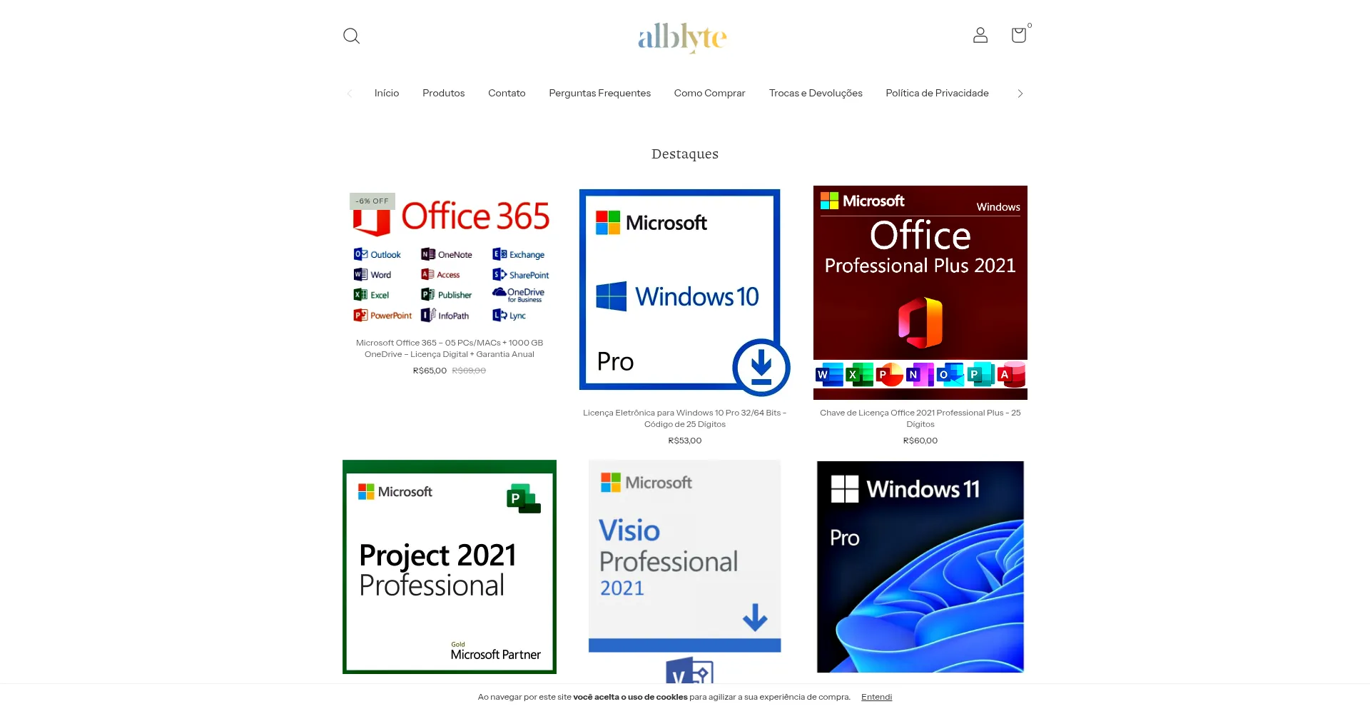 Website screenshot of Alblyte.com